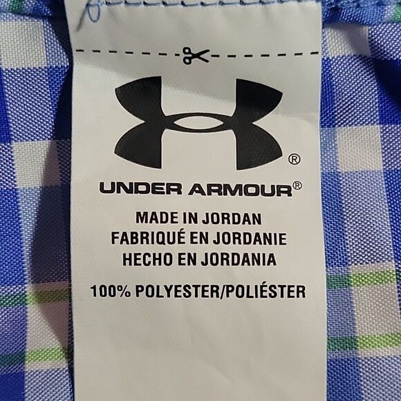 Under Armour Shirt Mens Large UA Chesapeake Plaid Vented Fishing Hiking Travel - Picture 9 of 9